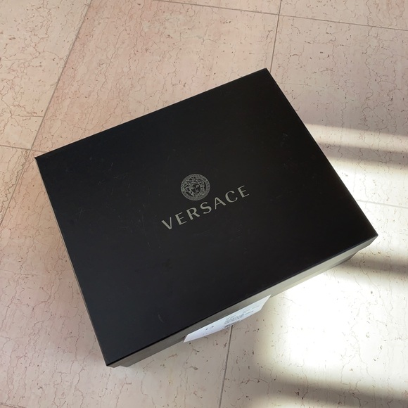 Versace Black and Gold Studded Platform Boots - Picture 9 of 16